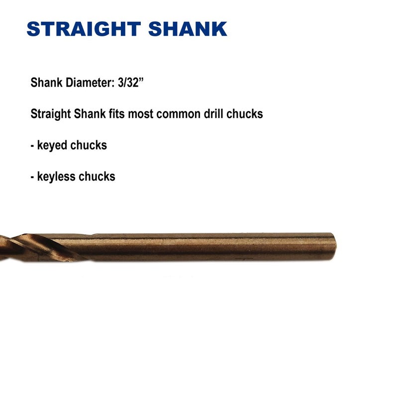 Drill Hulk 3/32-Inch Cobalt Steel M35 Jobber Length Twist Drill Bits for Hard Metal, Stainless Steel, Pack of 12 - Image 5